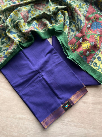 Printed Duppata Mangalagiri Cotton 3 Piece Unstitched Suit Set - 33258