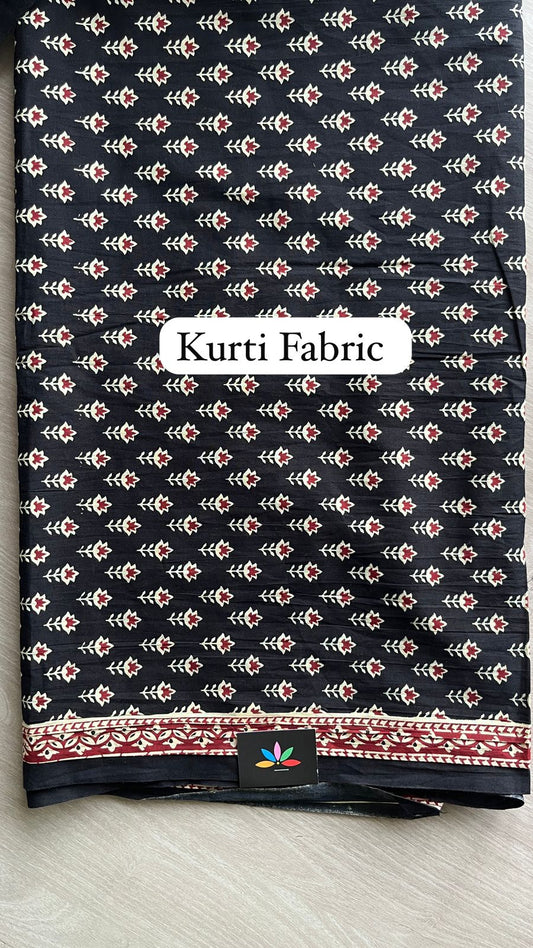 Hand Block Printed Cotton 3 Piece Unstitched Suit Set with Cotton Duppata -24588