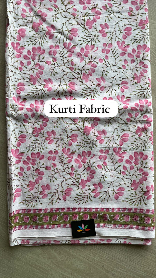 Hand Block Printed Cotton 3 Piece Unstitched Suit Set with Cotton Duppata -24590