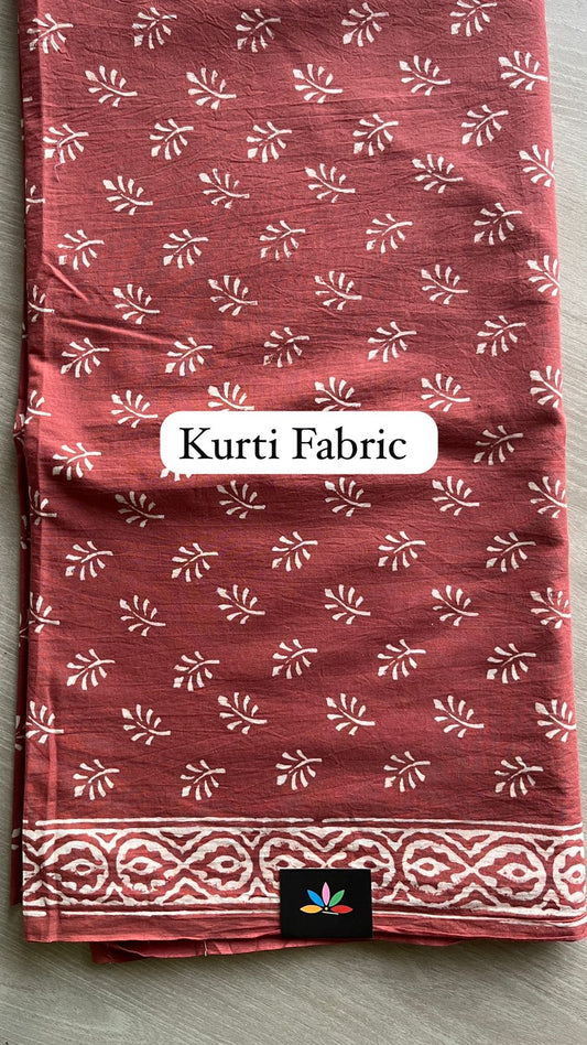 Hand Block Printed Cotton 3 Piece Unstitched Suit Set with Cotton Duppata -24592