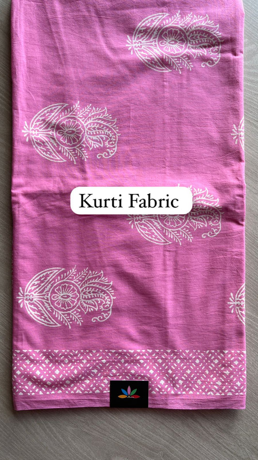 Hand Block Printed Cotton 3 Piece Unstitched Suit Set with Cotton Duppata -24601
