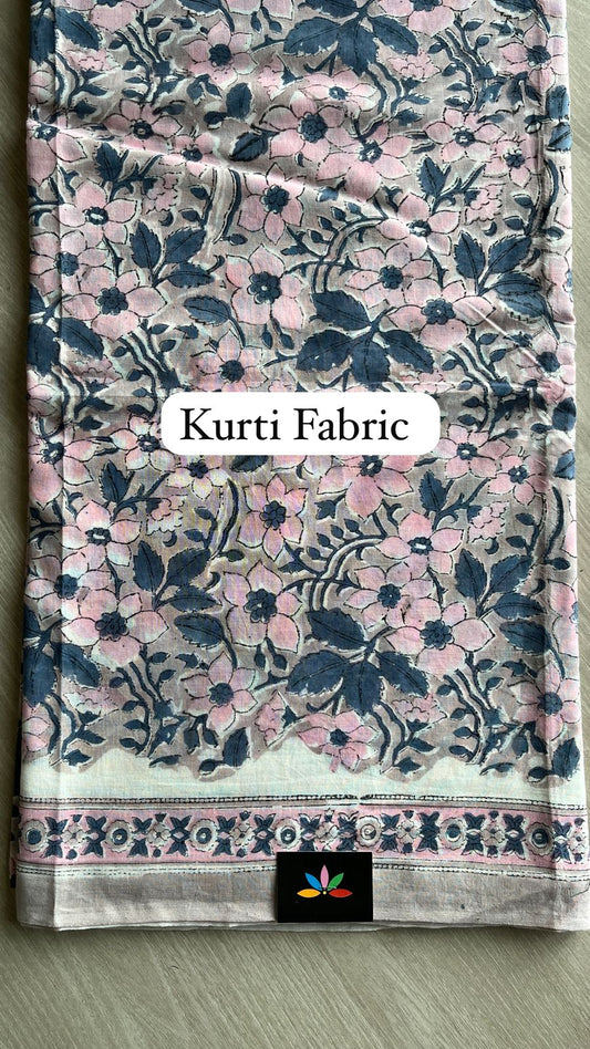 Hand Block Printed Cotton Suit with Kota Duppata -24661