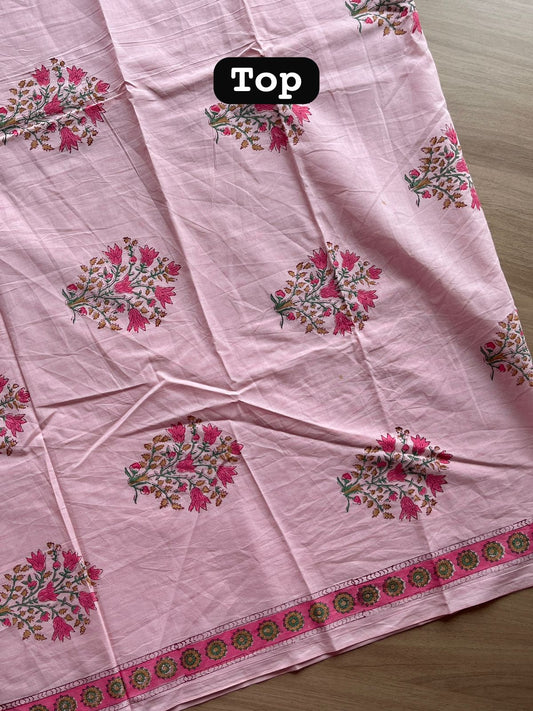 Block Printed Mul Cotton Suit Set with Cotton Duppata-14207