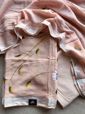 Linen Cotton 3 Piece Unstitched Suit Set - 32655