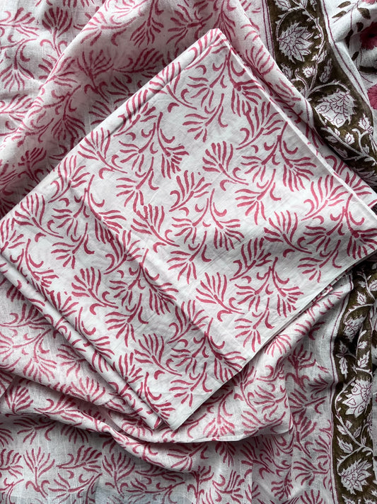 Linen Cotton Unstitched Suit Set with Cotton Duppata - 35952