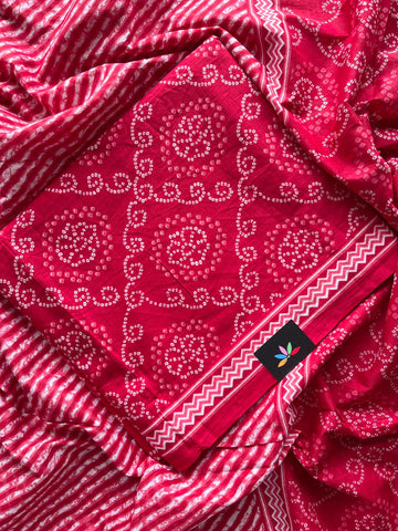 Hand Block Printed Mul Cotton Unstitched Suit Set with Mul Duppata - 36082