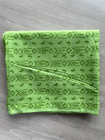 Hand Block Printed Mul Cotton 2-Piece Unstitched Suit Set - 36092