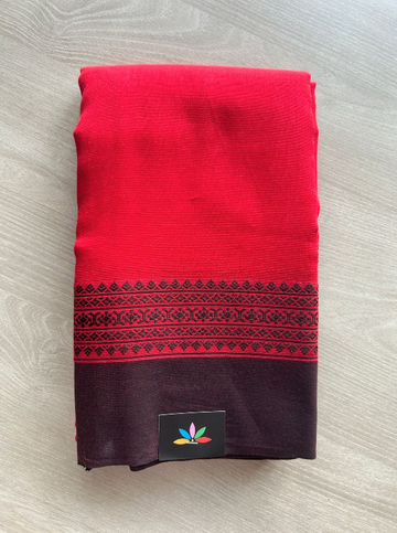 Contrast Border Bengal Soft Cotton Saree (Without Blouse) -32813-32814
