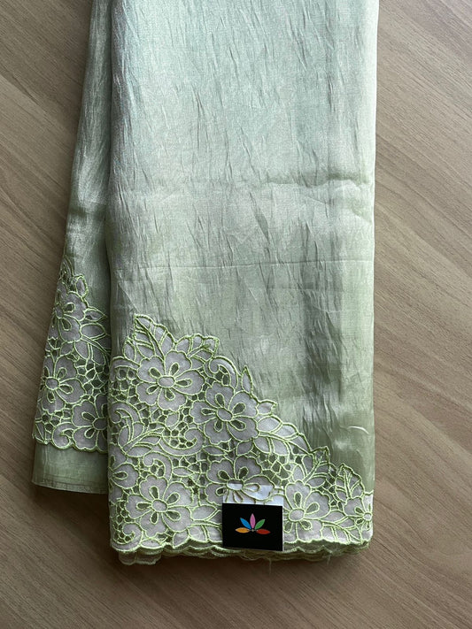 Cutwork Organza Blended Silk Saree-14716