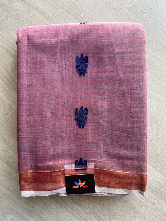 Semi tissue saree with contrast all over butta  -5454
