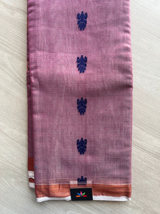 Semi tissue saree with contrast all over butta  -5454
