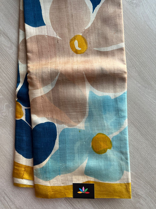 Hand painted Desi Tussar Silk Saree - 26855