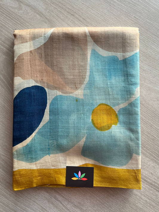 Hand painted Desi Tussar Silk Saree - 26855